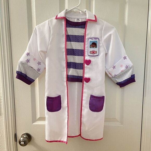 Disney Store Doc McStuffins Doctor Coat Costume Dress Up Girls Size 5/6 - Picture 1 of 15